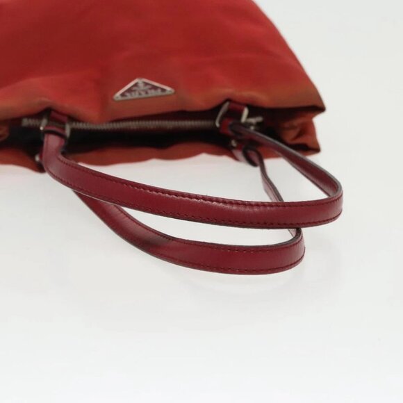 PRADA Hand Bag Nylon Red Silver - Picture 8 of 15